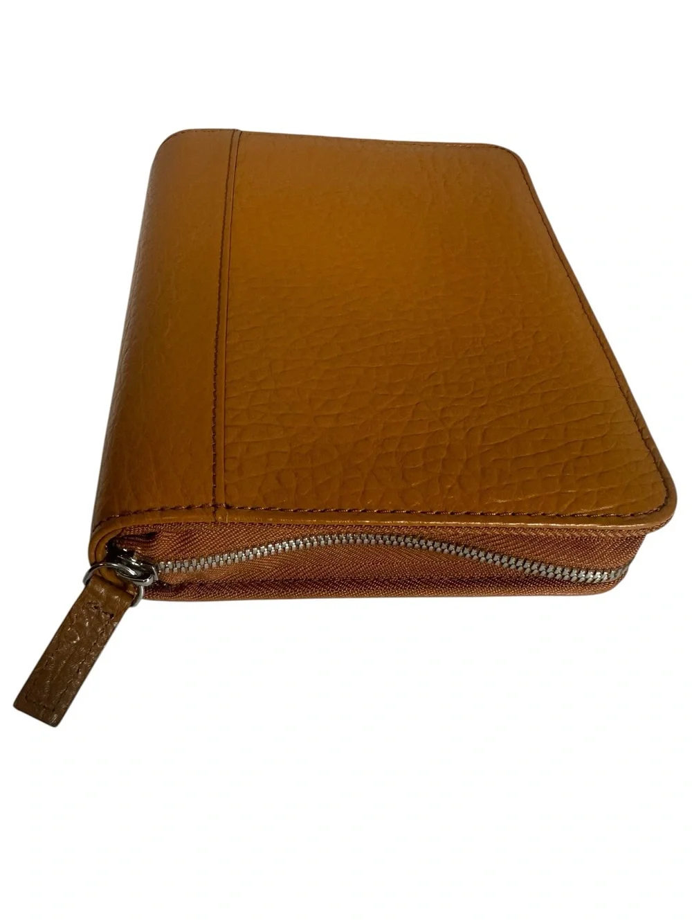 FRANKLIN COVEY Alex Saddle Pebbled Leather Zip Around 8 Ring Binder